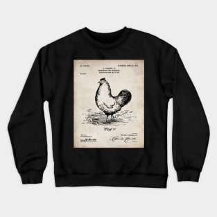 Chicken Hens Patent - Chef Cook Chicken Coop Art - Antique Crewneck Sweatshirt